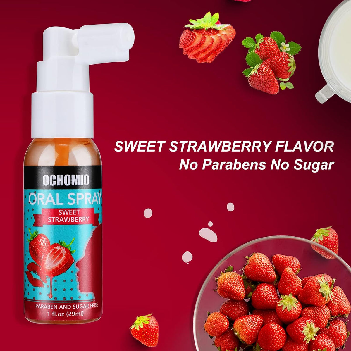 Deep Throat Spray Strawberry Flavored for deep Throating Women Men, Relaxes Gag Reflex-1 oz
