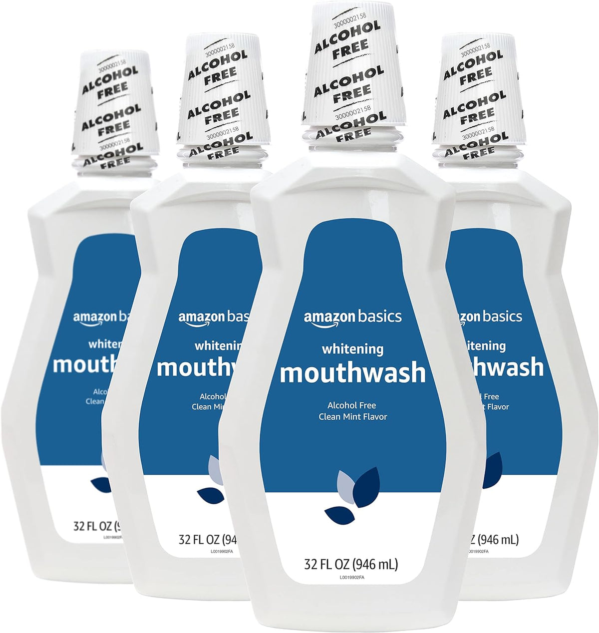 Amazon Basics Teeth Whitening Mouthwash, Alcohol-Free, Clean Mint, Breath Freshener, 32 Fluid Ounces, 1-Pack (Previously Solimo)