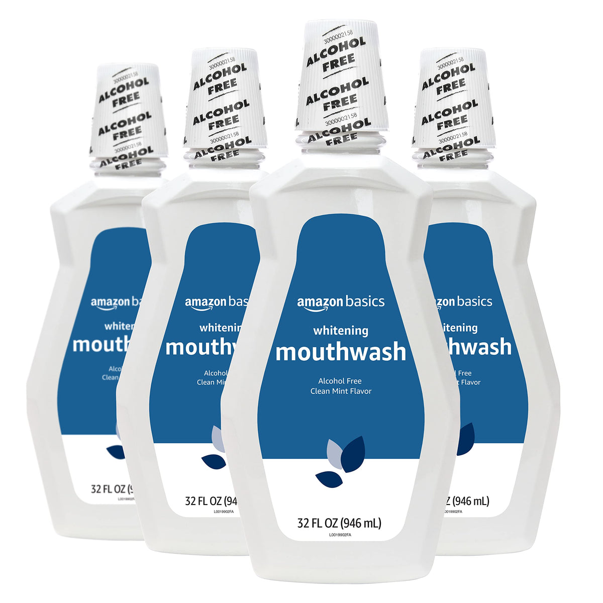 Amazon Basics Teeth Whitening Mouthwash, Alcohol-Free, Clean Mint, Breath Freshener, 32 Fluid Ounces, 1-Pack (Previously Solimo)
