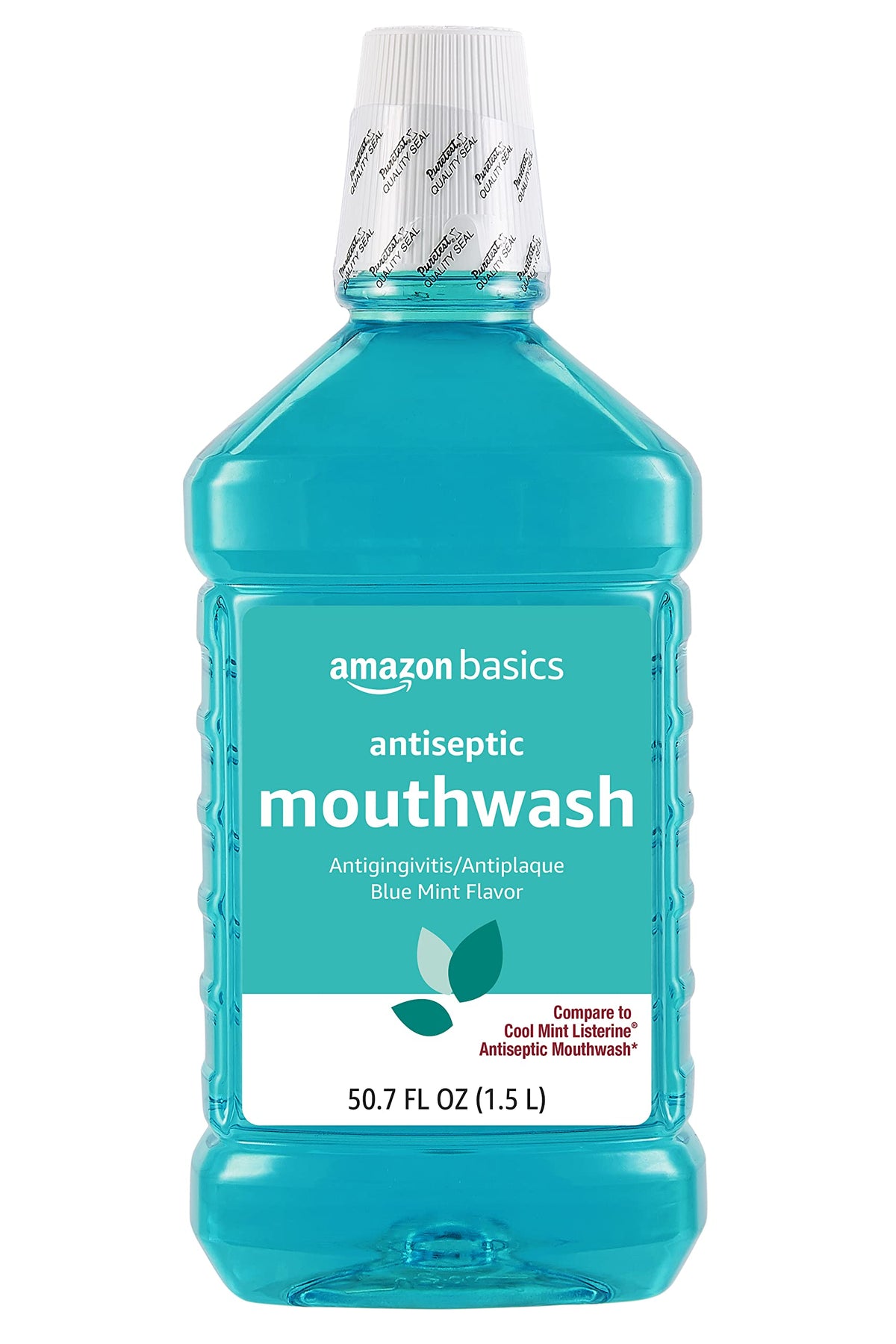 Amazon Basics Antiseptic Mouthwash, Blue Mint, Fights Bad Breath, Plaque and Gingivitis, 1 Liter, 33.8 Fl Oz, 1-Pack (Previously Solimo)