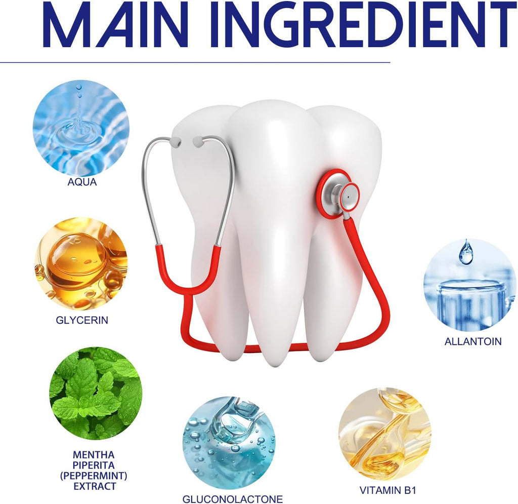 Oral Care Spray for Tooth & Gum Relief - Soothes Discomfort, Supports Healthy Gums with Peppermint Extract & Glycerin, 20ml Herbal Formula for Fresh Breath & Strong Teeth (1)