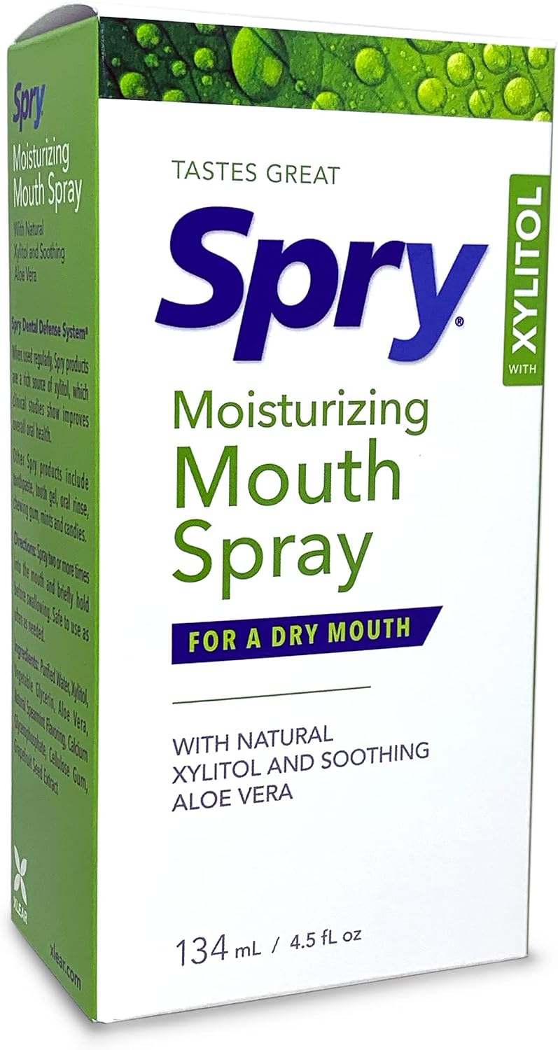 Spry Natural Xylitol All Day Dry Mouth Spray, 4.5 fl.oz (Pack of 1)