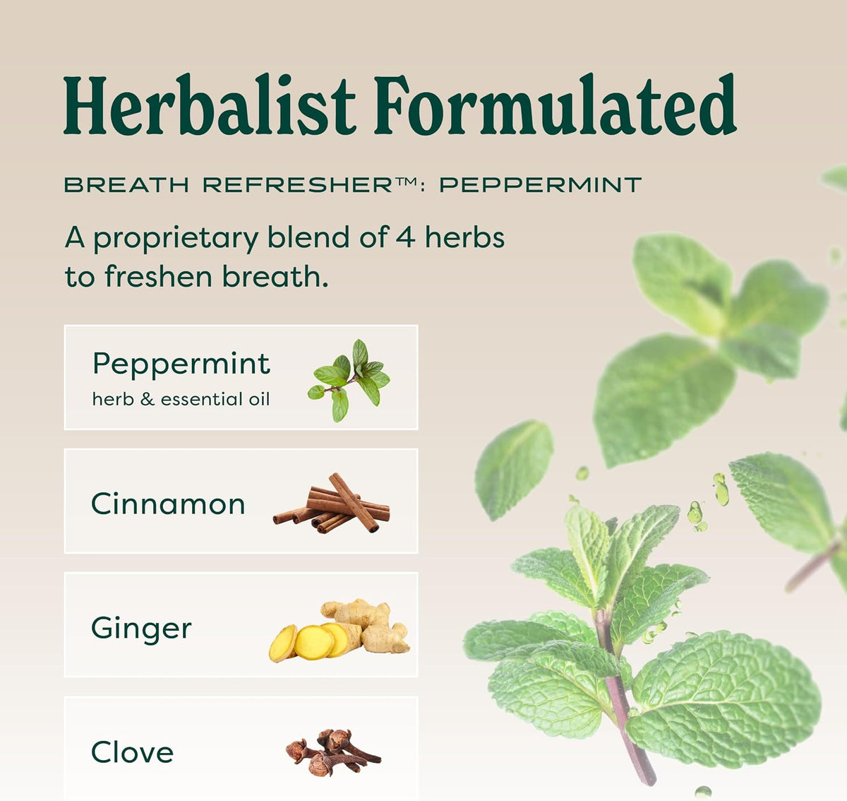 Herb Pharm Breath Refresher Certified Organic Herbal Fresh Breath Spray, Peppermint, Sugar-Free, Gluten-Free and Non-GMO
