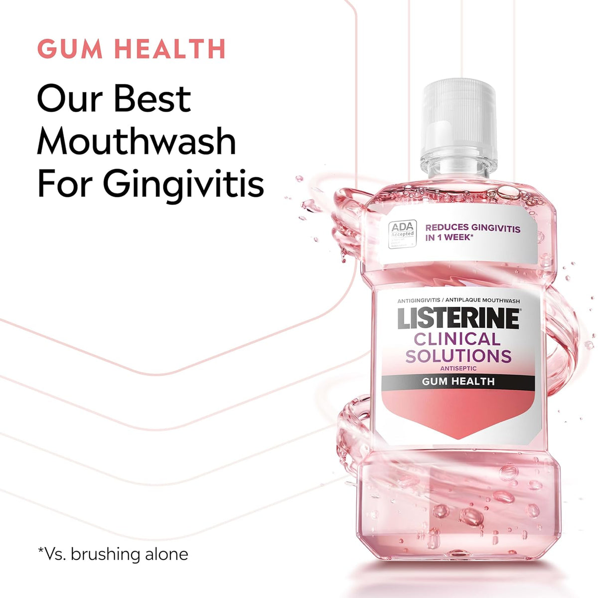 Listerine Clinical Solutions Gum Health Mouthwash, 33.8 fl.oz/1L x 2