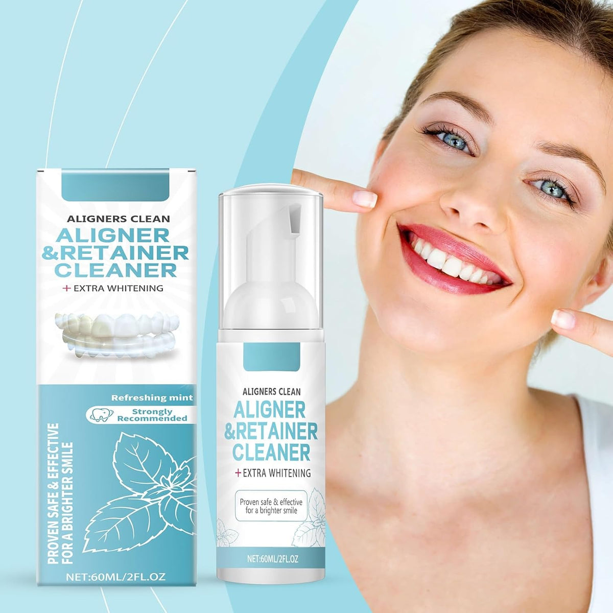 Refreshing Mint Oral Cleansing Mousse - Gentle Teeth & Mouth Freshener Infused with Glycerin for Daily Oral Care(1pcs)