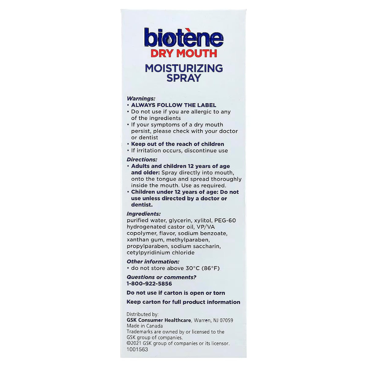Biotene Gentle Mint Moisturizing Mouth Spray, Sugar-Free, for Dry Mouth and Fresh Breath, 1.5 Fl Oz (Pack of 3)