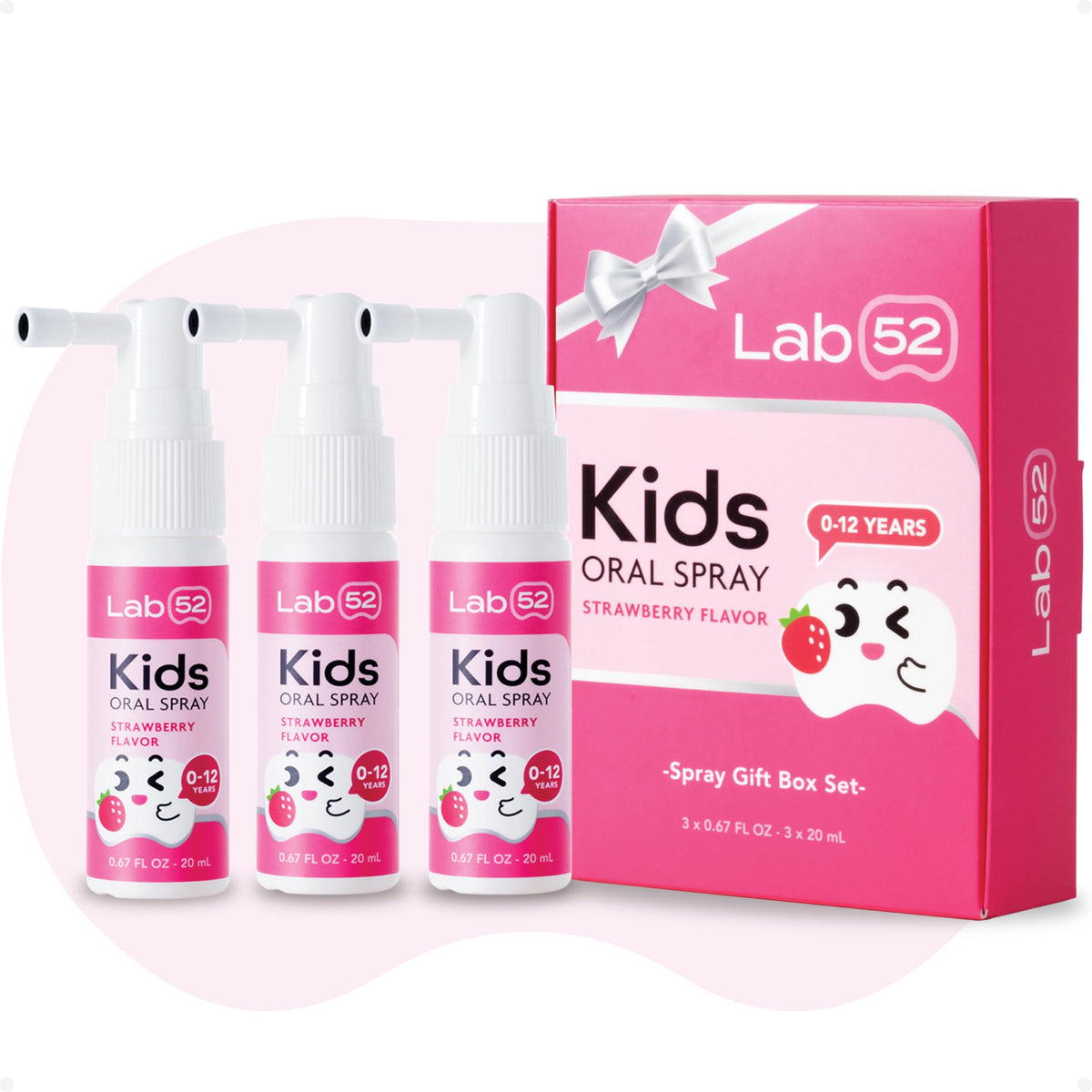 LAB52 Kids Oral Spray, Toothpaste Helper Fluoride Free, Xylitol Strawberry
