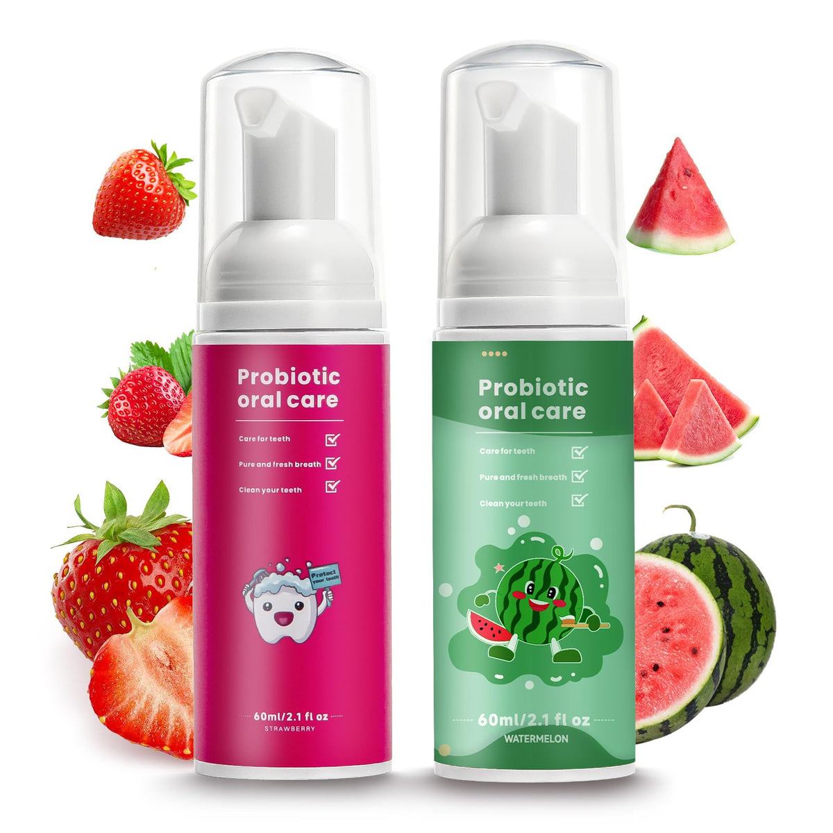 Kids Fluoride Free Toothpaste,Travel Whitening Foam Toothpaste,Fruit Mint