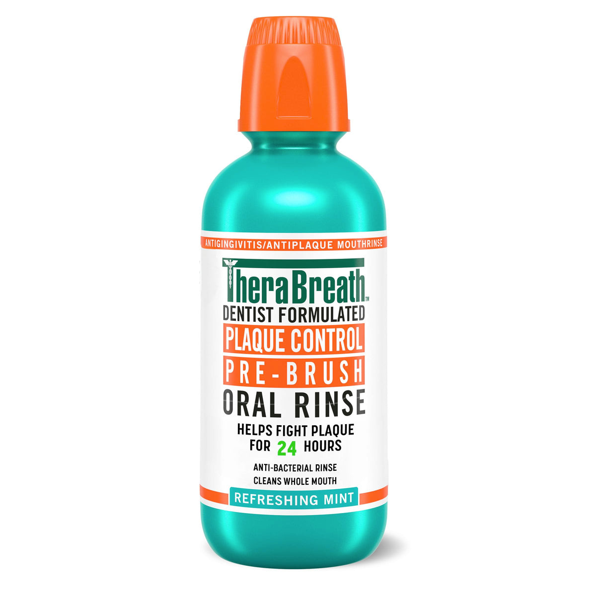 TheraBreath Plaque Control Oral Rinse, Refreshing Mint, 16 oz, 2-Pack