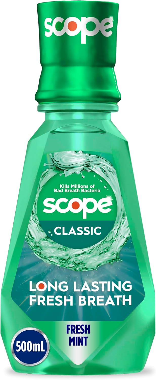 Crest Scope Classic Mouthwash, Original Formula, 500 Ml, 4 Count