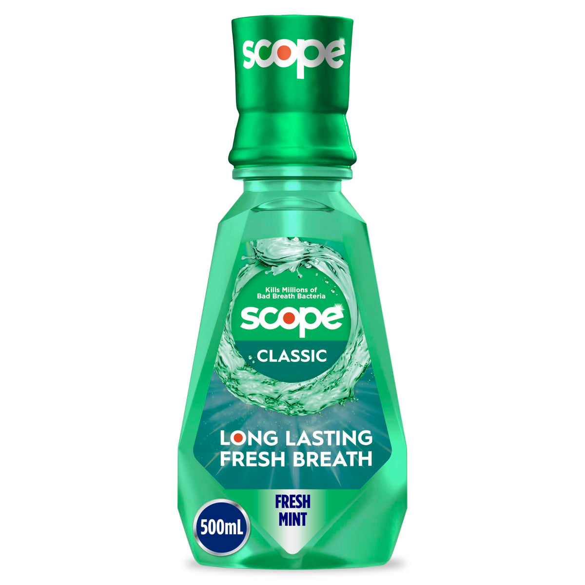 Crest Scope Classic Mouthwash, Original Formula, 500 Ml, 4 Count