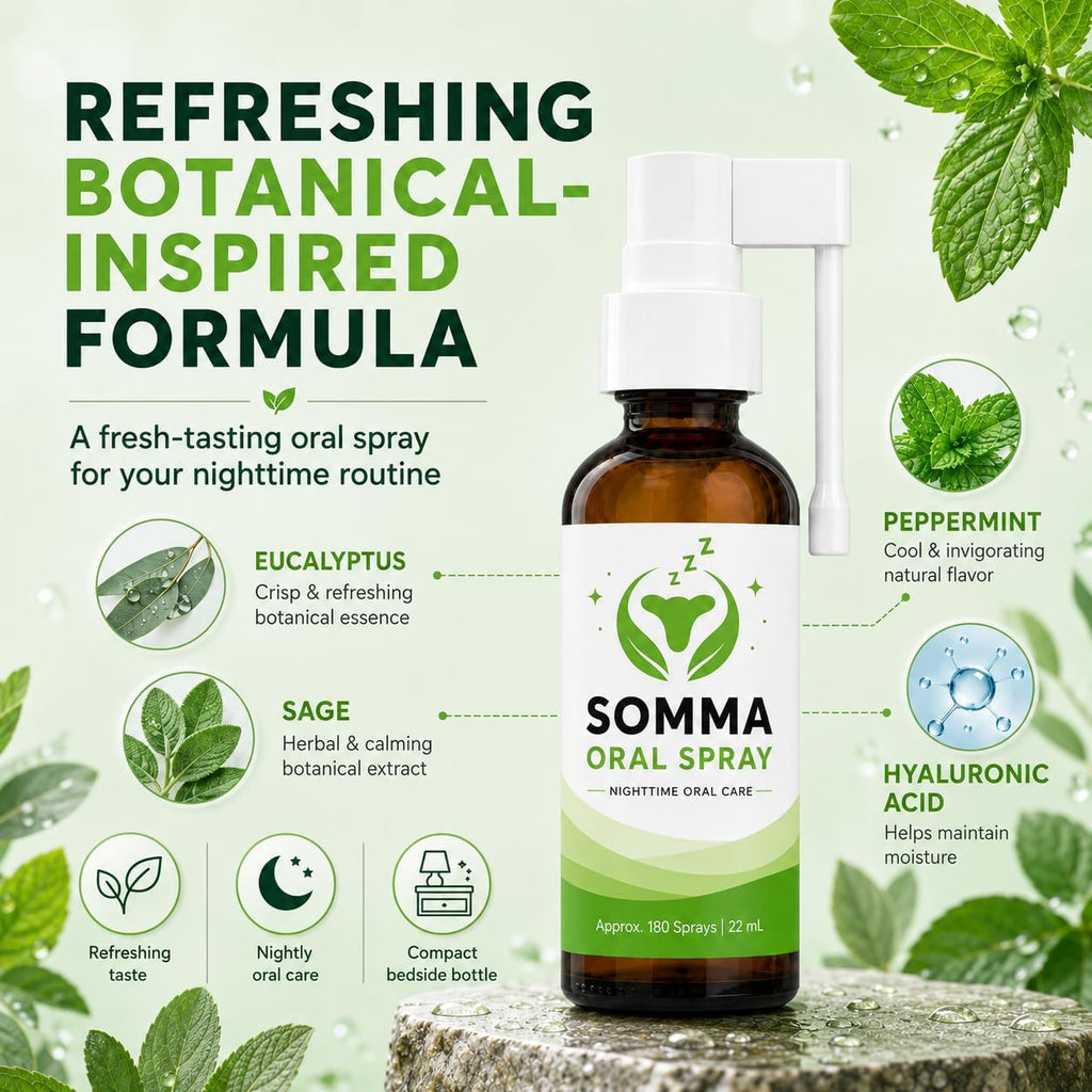 Somma Oral Spray, Fresh Mint Flavor, Extended Nozzle, 22 mL