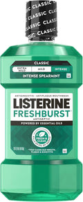 Listerine Freshburst Antiseptic Mouthwash, Spearmint, 33.8 fl. oz/1L