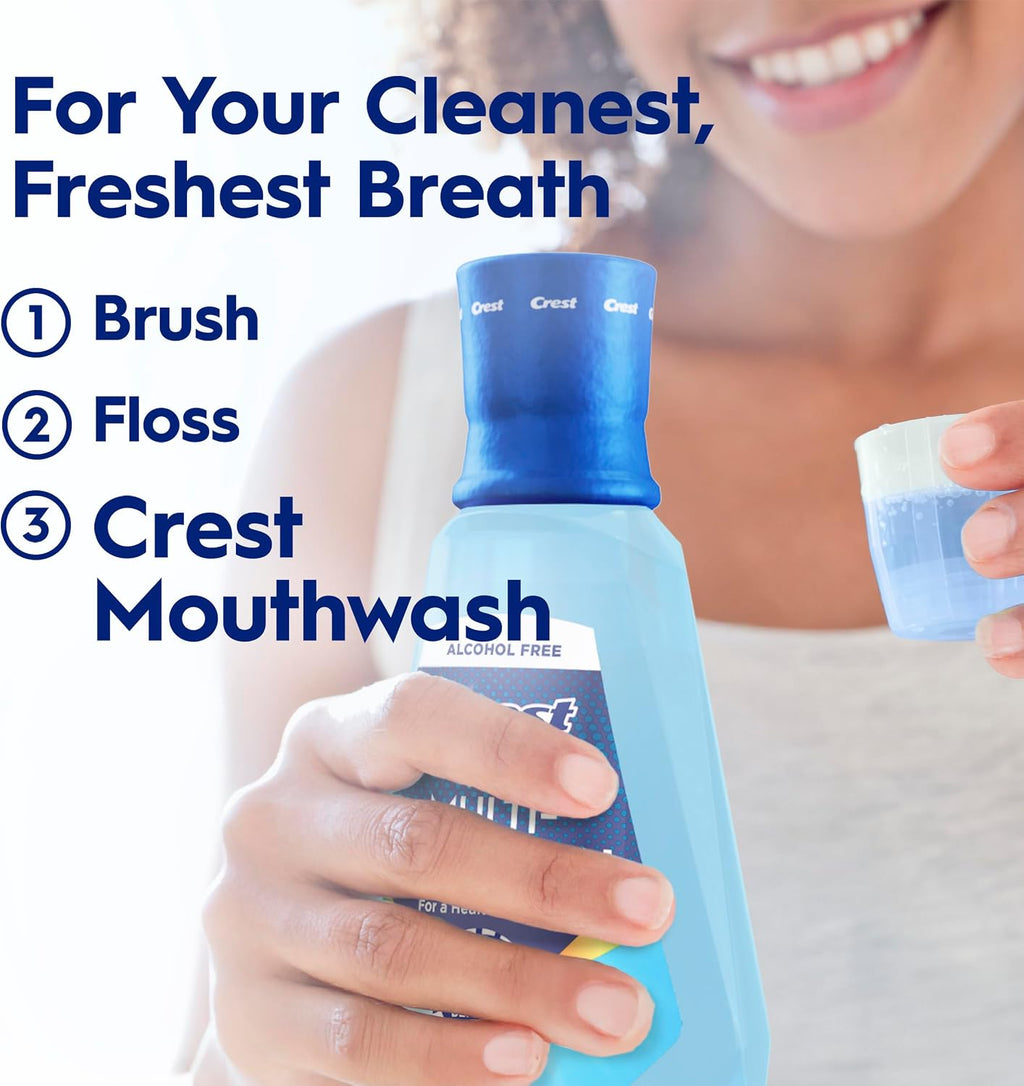 Crest Mouthwash Pro Health Multi-Protection, 1L, 2 Pack, 6-in-1 Benefits, Alcohol Free, Enamel Repair, Breath Freshener, Anti Cavity, Fluoride mouthwash, Bad Breath Treatment for Adults, Contains CPC
