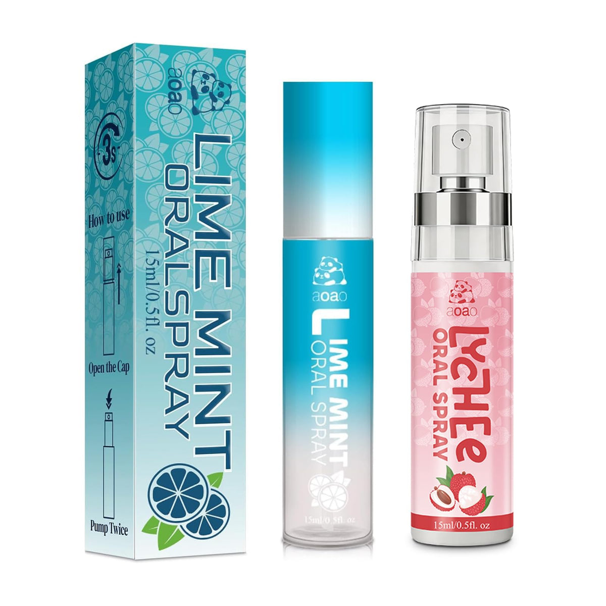 Oral Spray for Bad Breath & Dry Mouth, Sugar Free Lychee & Blueberry Flavor