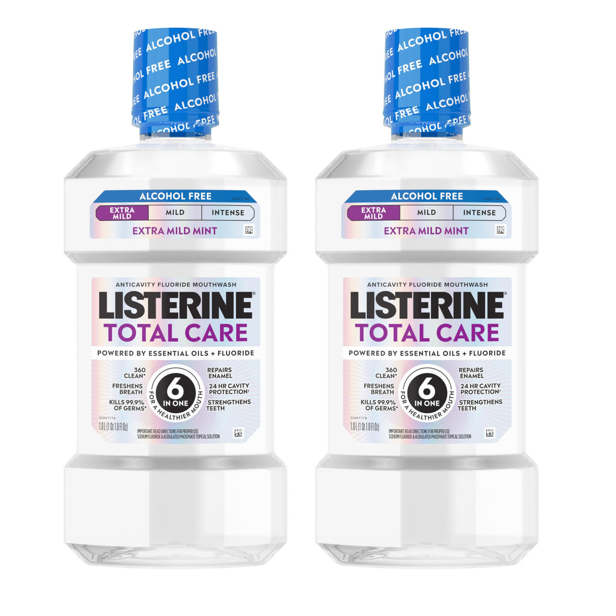 Listerine Total Care Alcohol Free Mouthwash, Mild Mint, 33.8 fl. oz/1L x 2