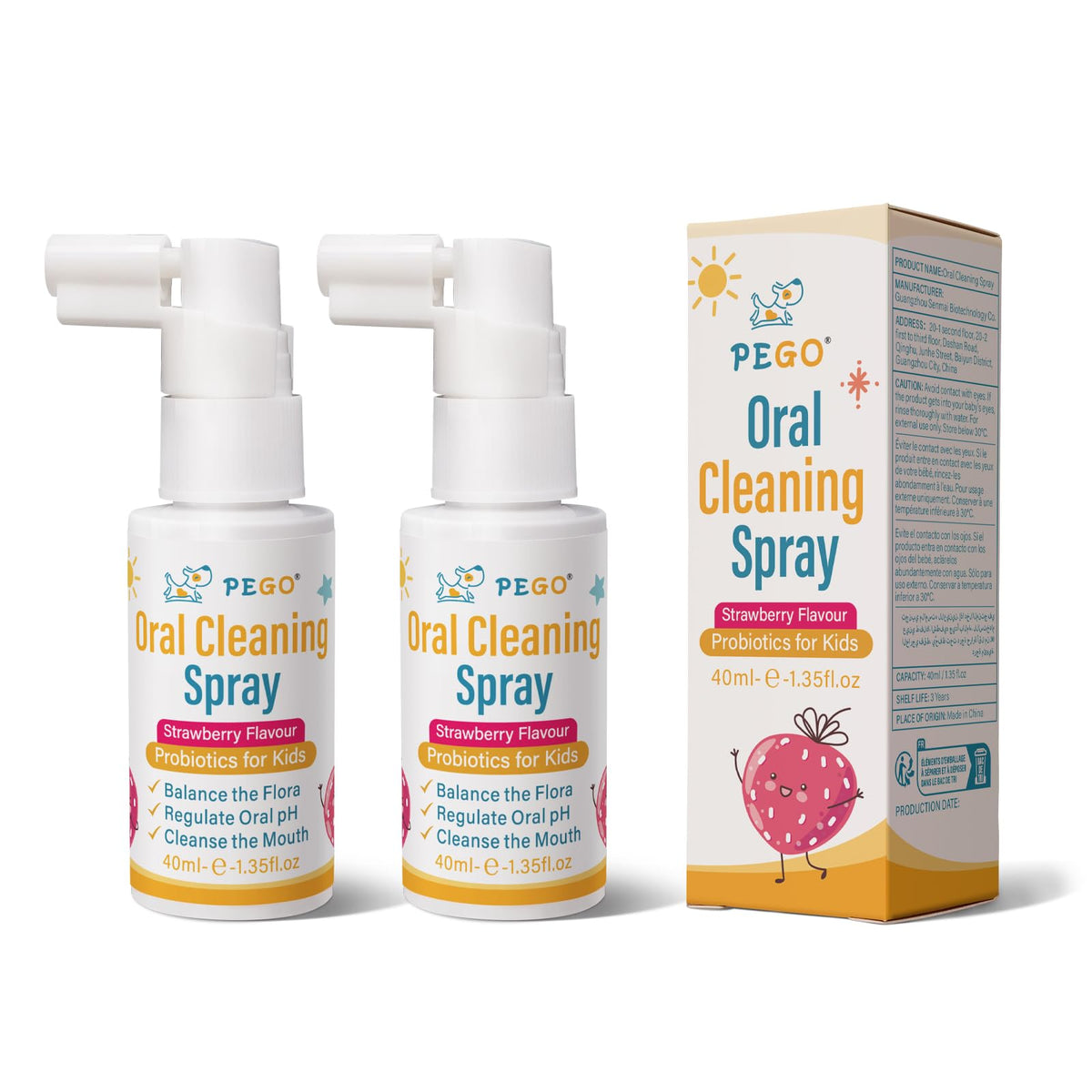 Kids Oral Spray, Toddler Toothpaste Helper for Cavity Prevention and Fresh Breath, Children Anticavity with Fluoride Free for Newborn to Preschoolers, Kid's Mouth Spray (2)