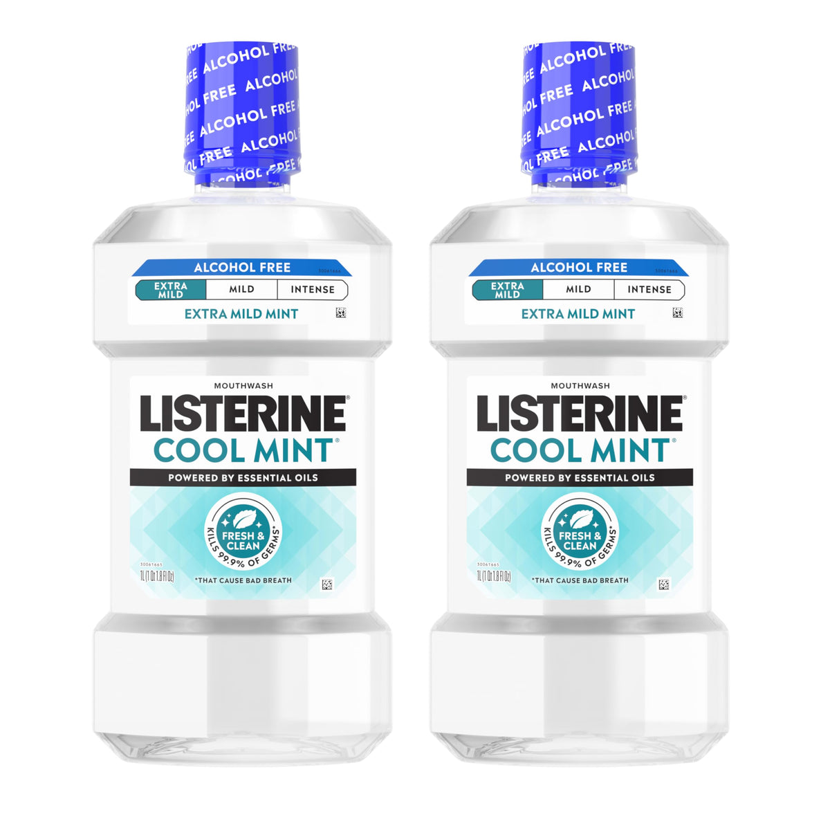 Listerine Cool Mint Alcohol Free Mouthwash, Mild Mint, 33.8 fl. oz/1 L