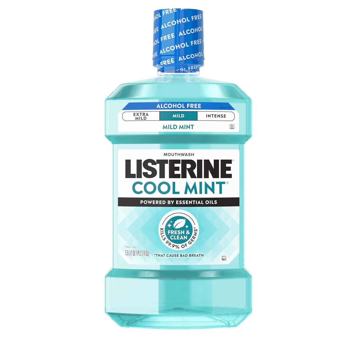 Listerine Cool Mint Alcohol Free Mouthwash, Mild Mint, 50.7 fl. oz/1.5L