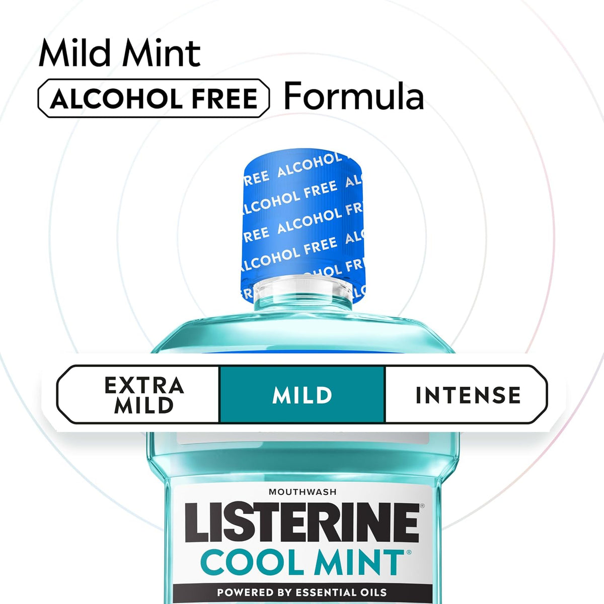 Listerine Cool Mint Alcohol Free Mouthwash, Mild Mint, 50.7 fl. oz/1.5L