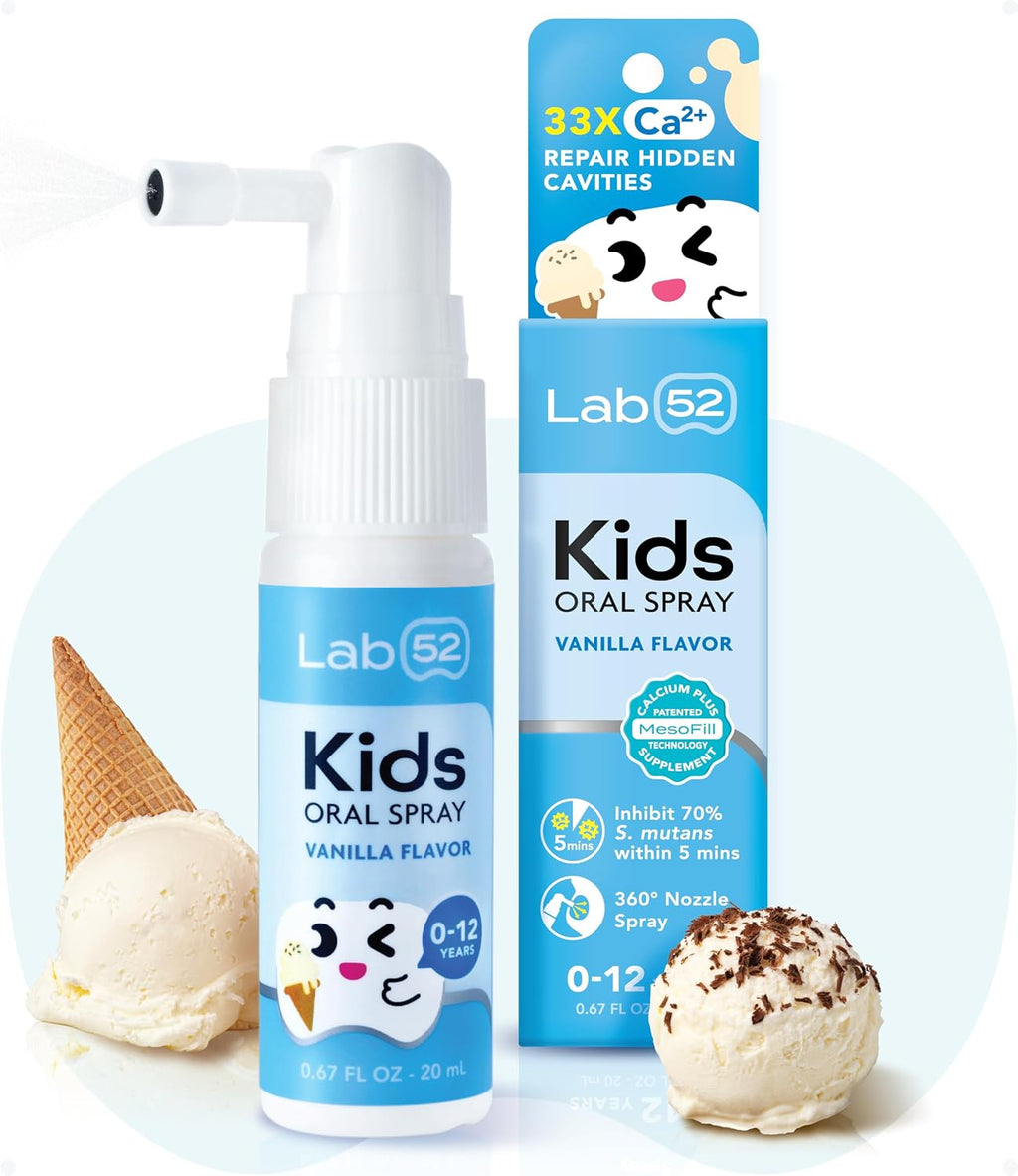 LAB52 Kids Oral Spray, Toothpaste Helper Fluoride Free, Xylitol Vanilla