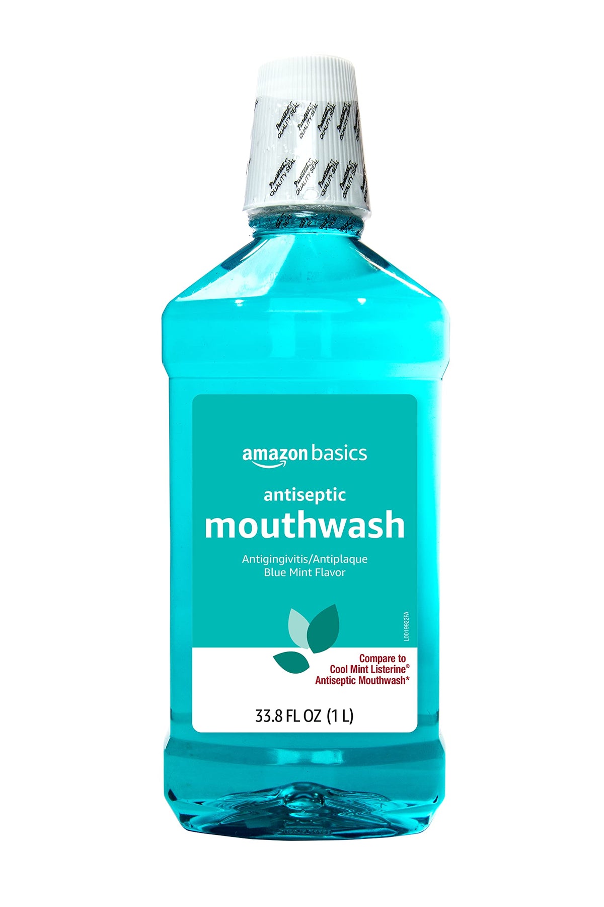 Amazon Basics Antiseptic Mouthwash, Blue Mint, Fights Bad Breath, Plaque and Gingivitis, 1 Liter, 33.8 Fl Oz, 1-Pack (Previously Solimo)