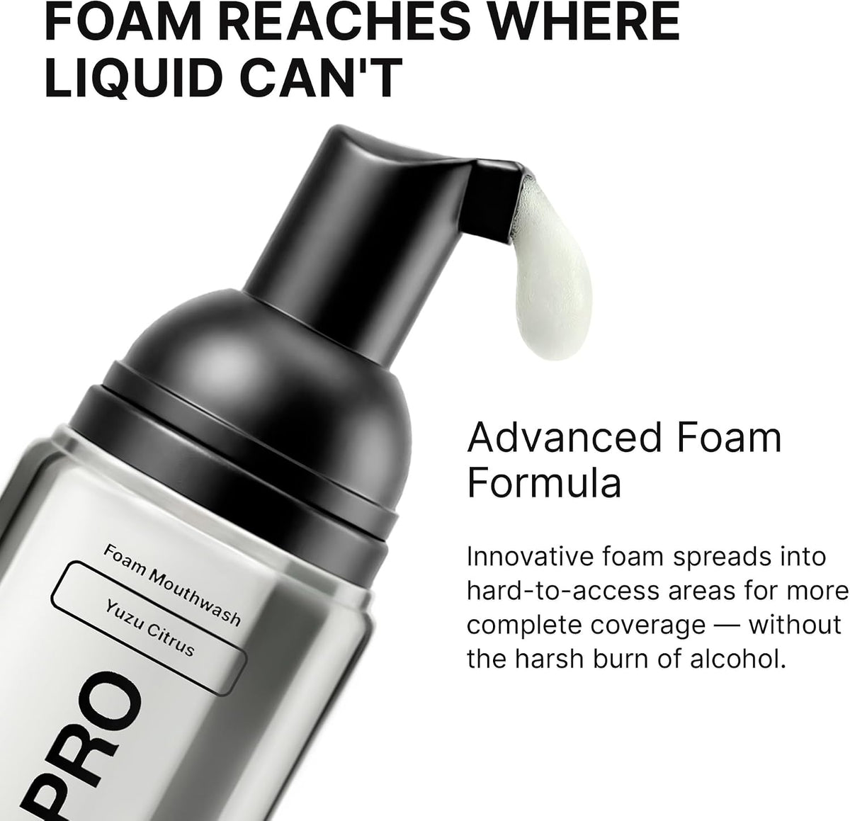 INOPRO Foam Mouthwash with Nano-Hydroxyapatite, Xylitol, Hyaluronic Acid, Vinamin C, Alcohol Free, Fluoride Free Oral Rinse Portable Travel Size - Yuzu Citrus, 2.03 fl oz