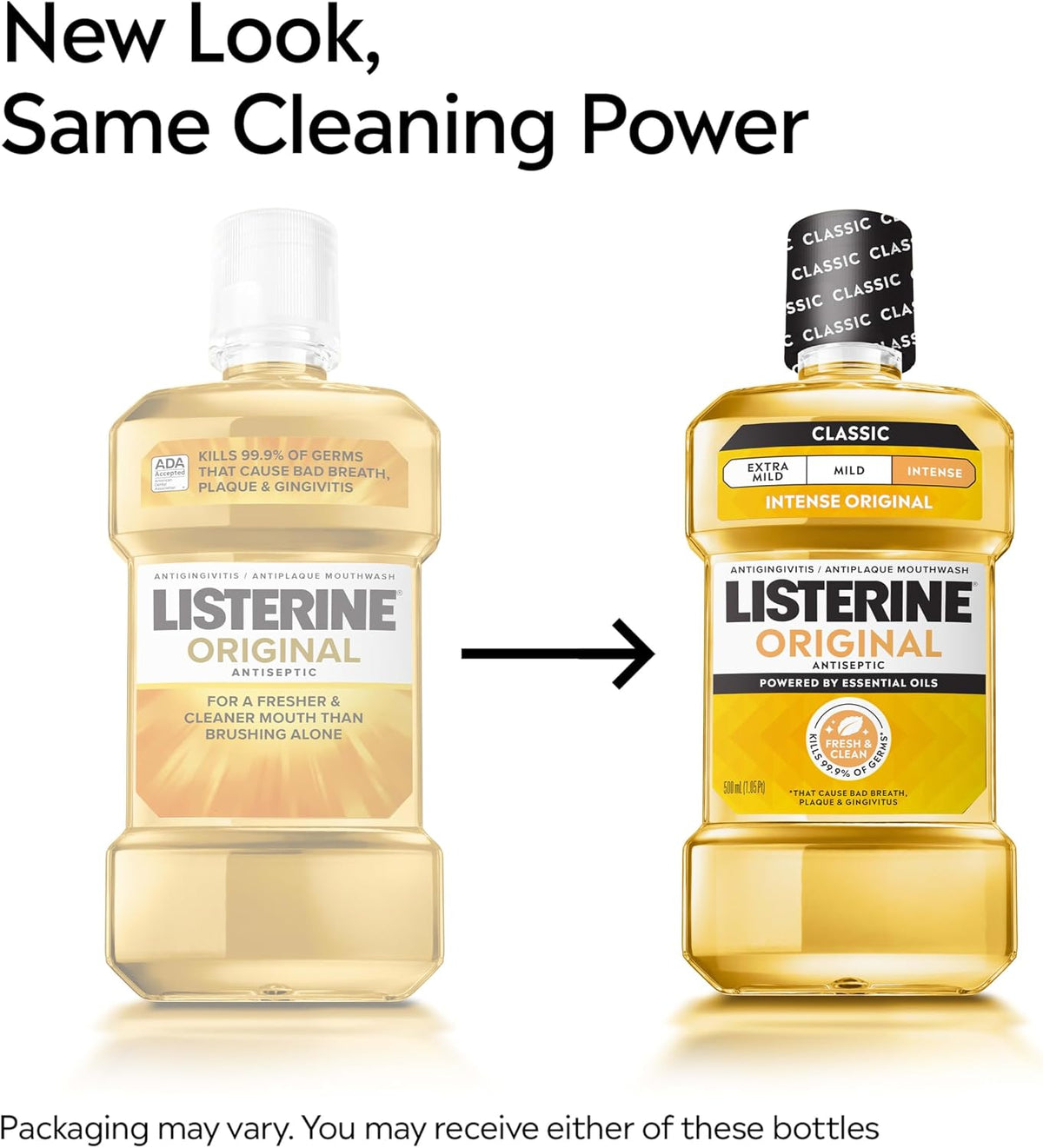 Listerine Original Antiseptic Mouthwash, Intense Taste, 33.8 fl. oz/1L x 2