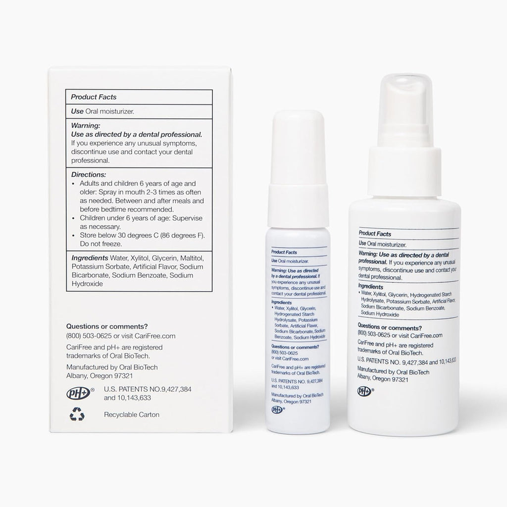 CariFree Dry Mouth Spray, Grape, 35% Xylitol, Alcohol-Free, 1 oz + 3.4 oz
