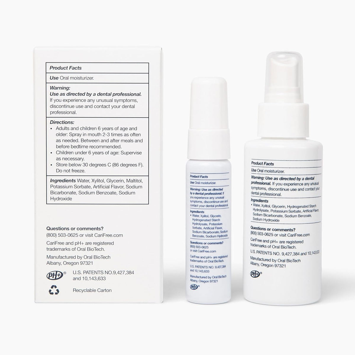 CariFree Dry Mouth Spray, Grape, 35% Xylitol, Alcohol-Free, 1 oz + 3.4 oz