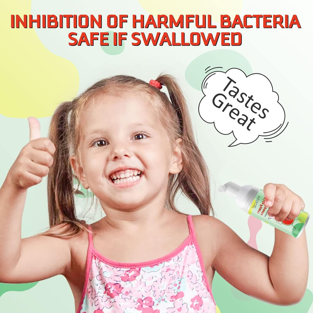 Foam Toothpaste Kids, Toddler Foam Toothpaste with Low Fluoride for U Shaped Toothbrush, Foaming Toothpaste and Mouthwash for Dental Care for Children Kids Age for 3 and Up (Strawberry+Watermelon)