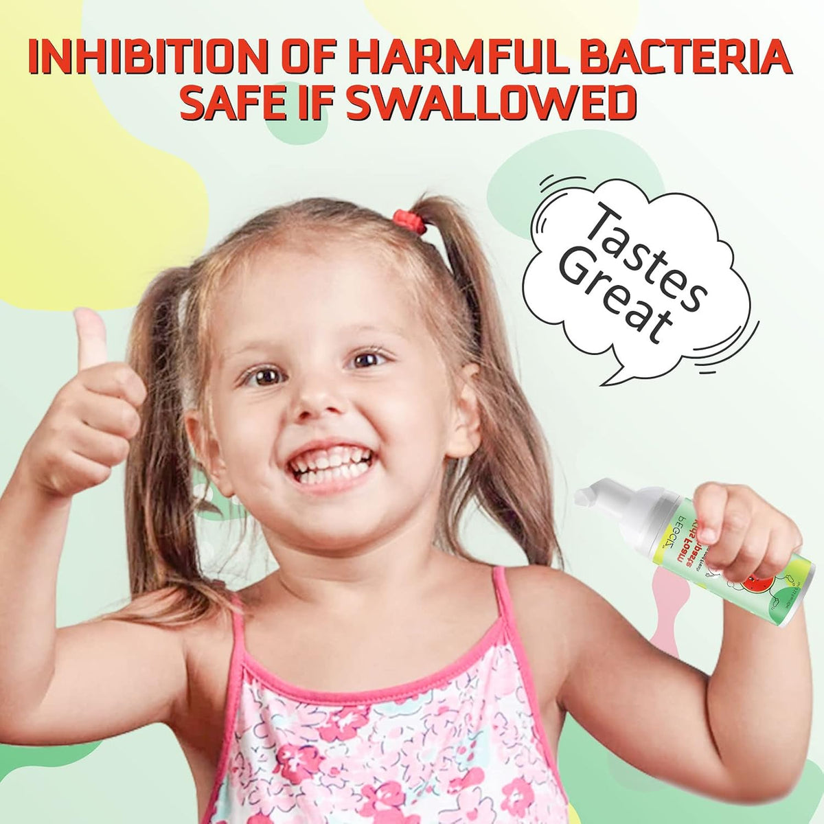 Foam Toothpaste Kids, Toddler Foam Toothpaste with Low Fluoride for U Shaped Toothbrush, Foaming Toothpaste and Mouthwash for Dental Care for Children Kids Age for 3 and Up (Strawberry+Watermelon)