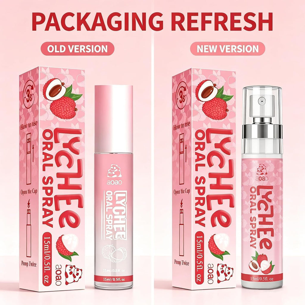 Oral Spray for Bad Breath & Dry Mouth, Sugar Free Lychee & Blueberry Flavor