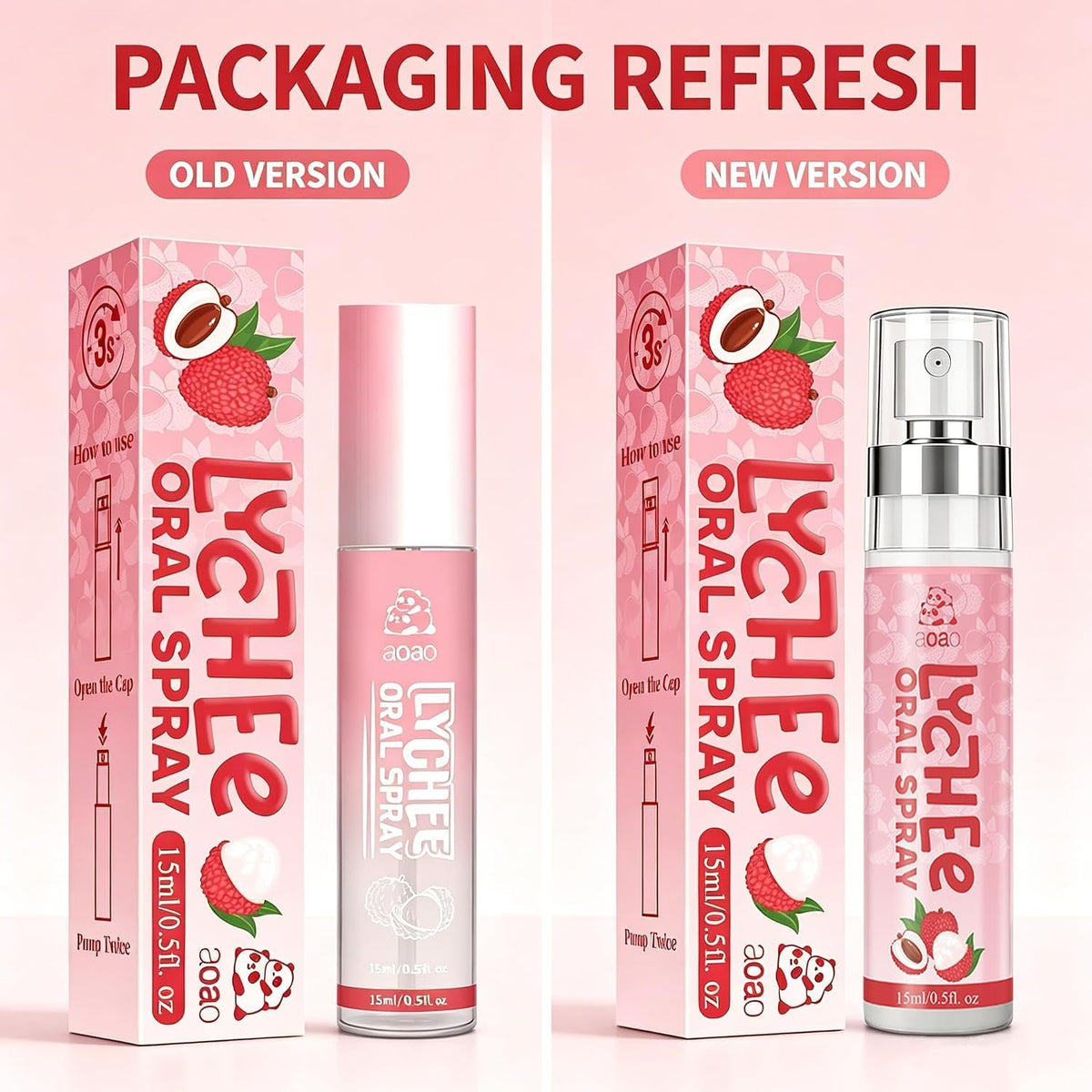 Oral Spray for Bad Breath & Dry Mouth, Sugar Free Lychee & Blueberry Flavor