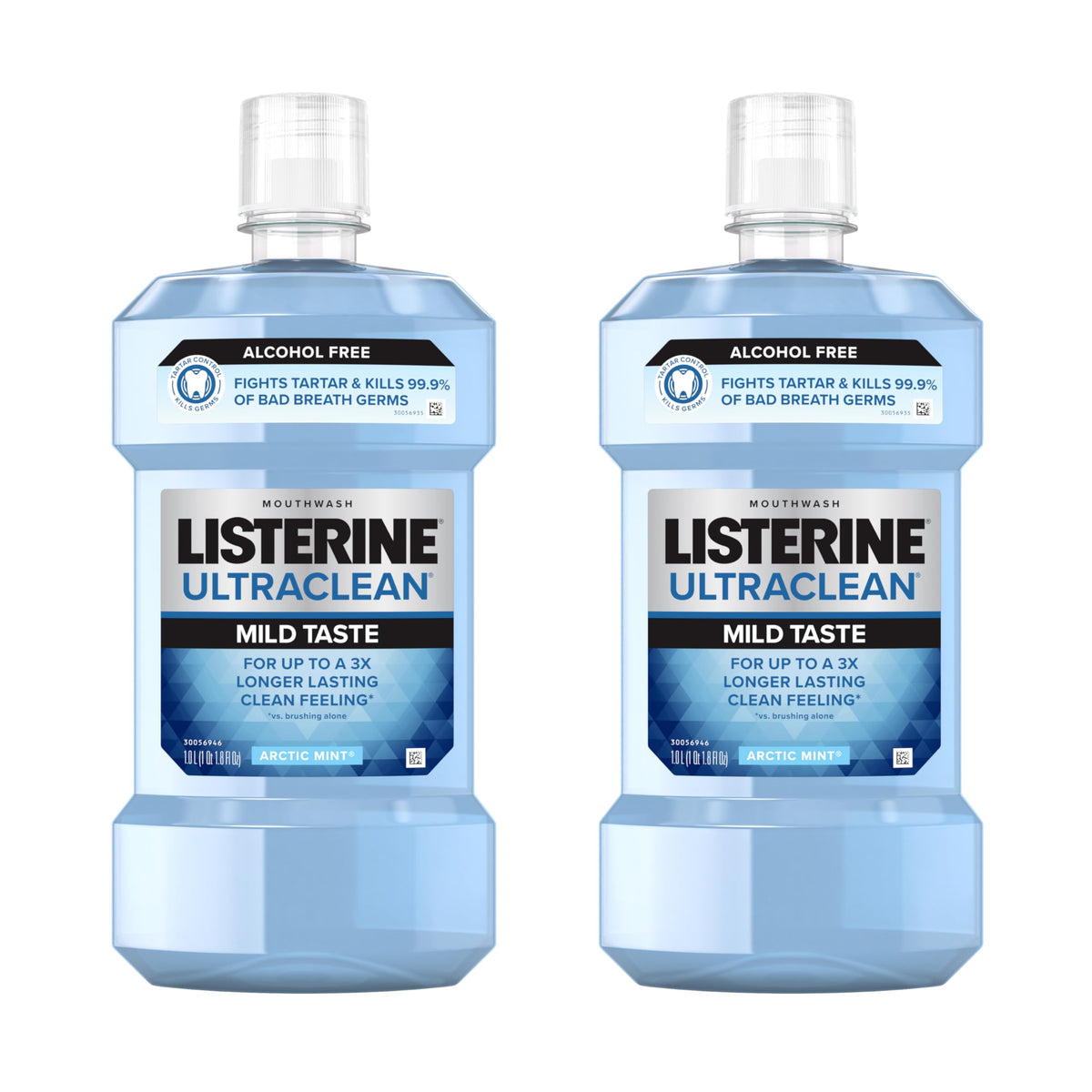 Listerine Ultraclean Alcohol-Free Mouthwash, Mild Mint, 33.8 fl. oz/1L