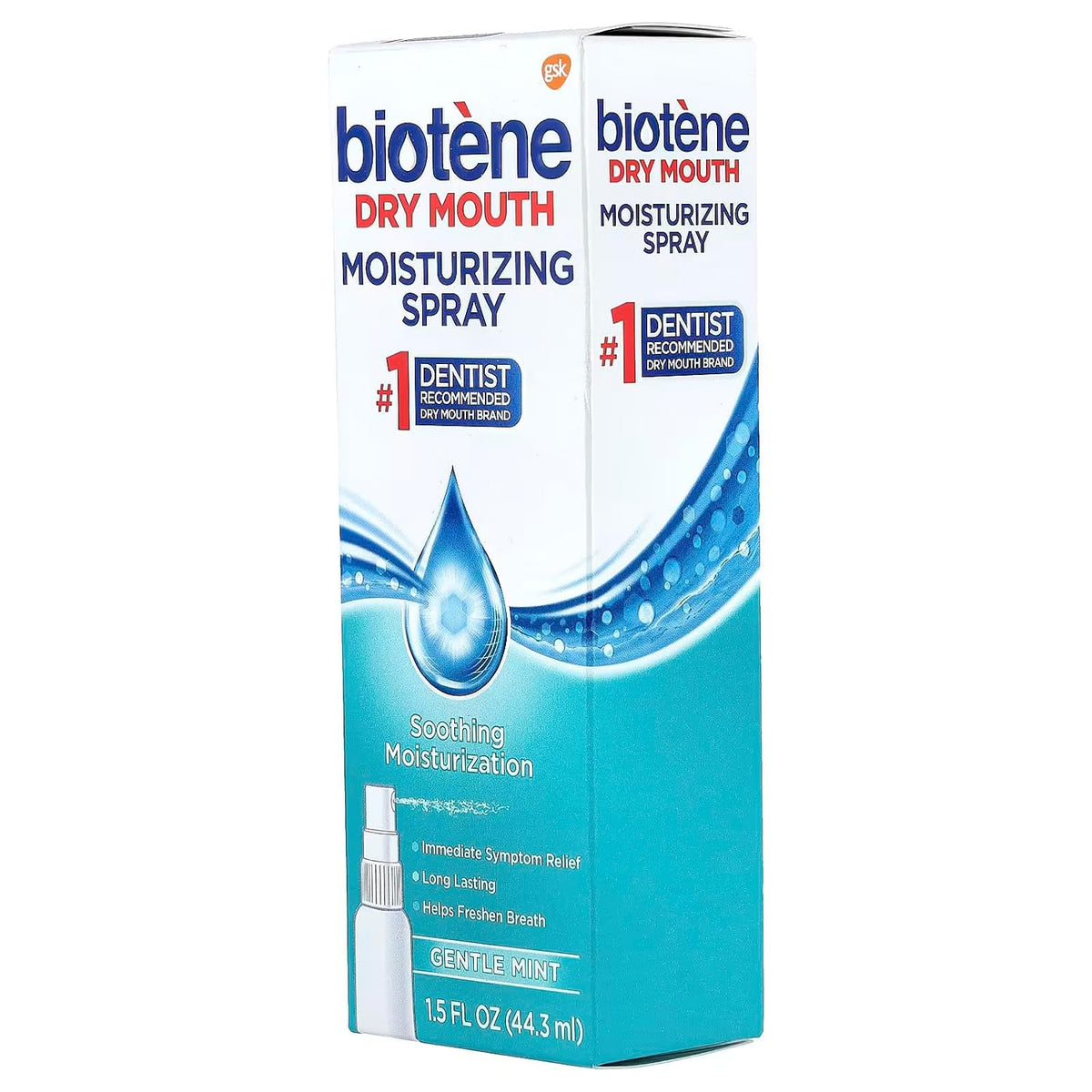 Biotene Moisturizing Dry Mouth Spray, Moisturizing Spray for Dry Mouth and Bad Breath, Gentle Mint - 1.5 fl oz (Pack of 4)