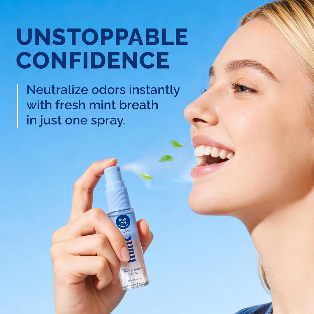 Fresh Breath Spray for Bad Breath – Dry Mouth Spray with Zero Alcohol & Sugar Free Breath Freshener, Mint Flavor Oral Spray, Travel Size 3-Pack