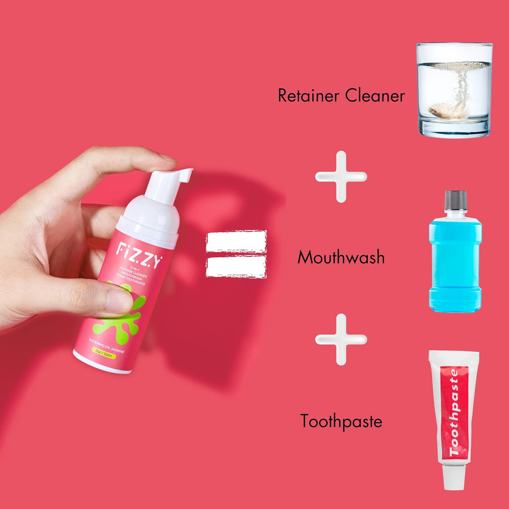 Fizzy 3-in-1 Foam Cleaner, Retainer, Aligner & Denture, Watermelon Jasmine