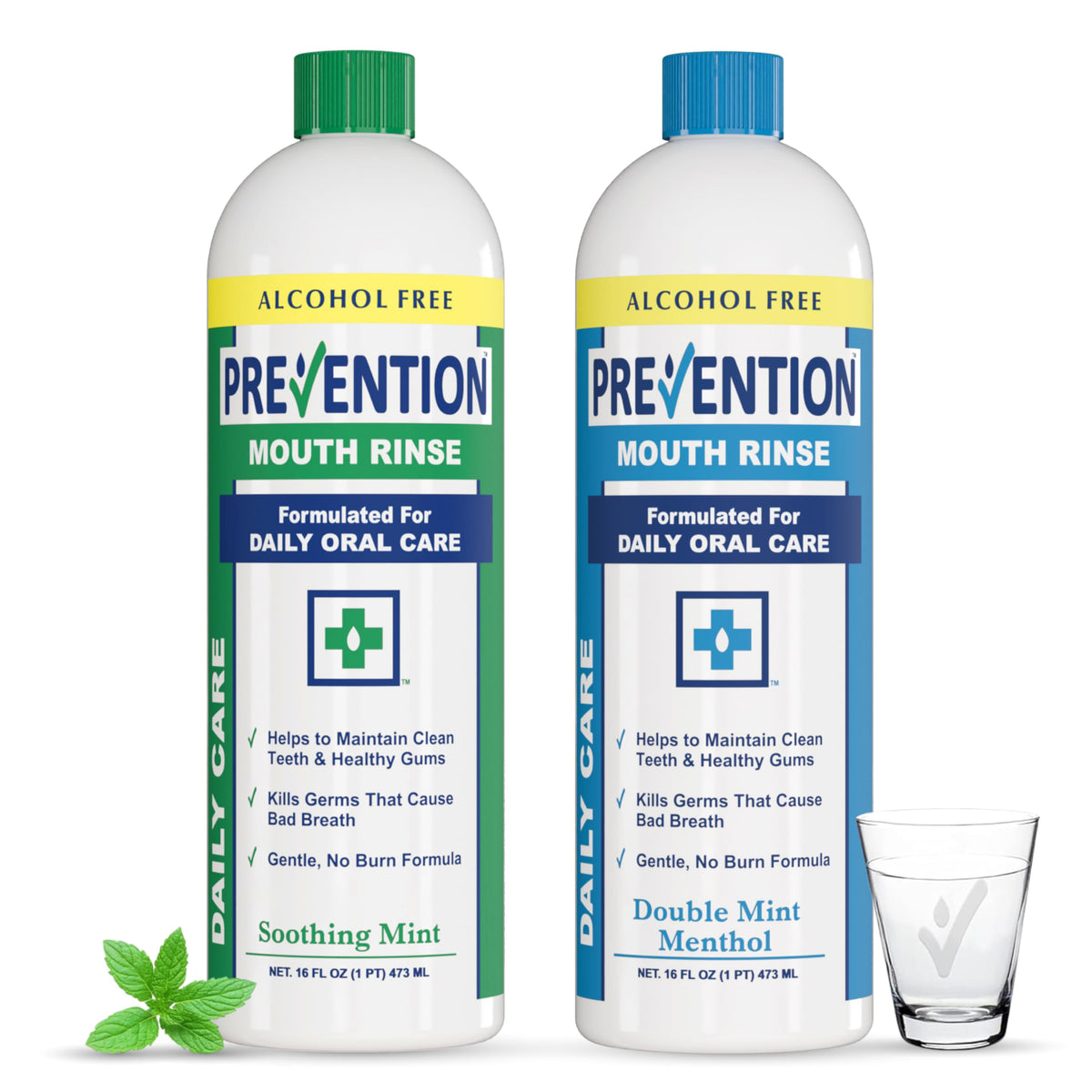 Prevention Daily Care Mouthwash, Hydrogen Peroxide Rinse 16 oz 2-Pack