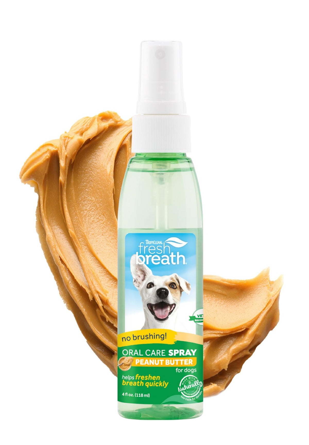 TropiClean Fresh Breath Oral Care Spray for Dogs & Cats | Dog Breath Spray | Mint Breath Freshener | Pet Bad Breath Treatment | Made in The USA | 4 oz