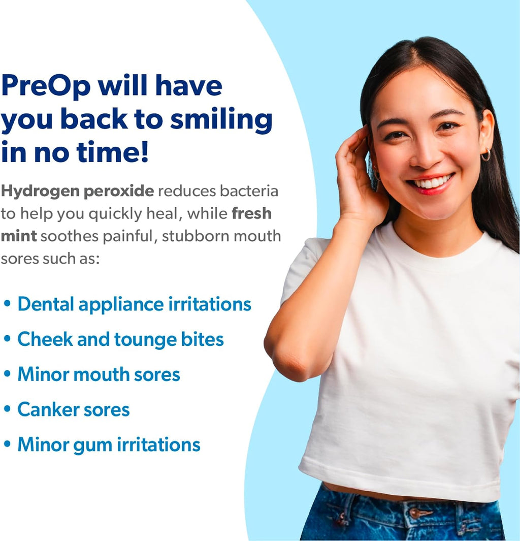 EverSmile PreOp Foaming Rinse – Deep Clean Mouthwash with Hydrogen Peroxide – Alcohol Free Rinse to Mouth Wash Daily & Before Treatment – Helps Heal Canker Sores – 100 Uses Per 16oz Bottle (1 Pack)