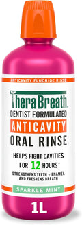 TheraBreath Anticavity Fluoride Mouthwash, Sparkle Mint, 1 Liter