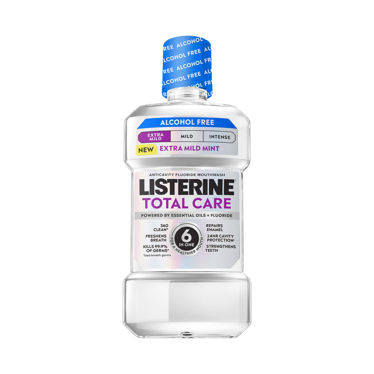 Listerine Total Care Alcohol Free Mouthwash, Mild Mint, 33.8 fl. oz/1L