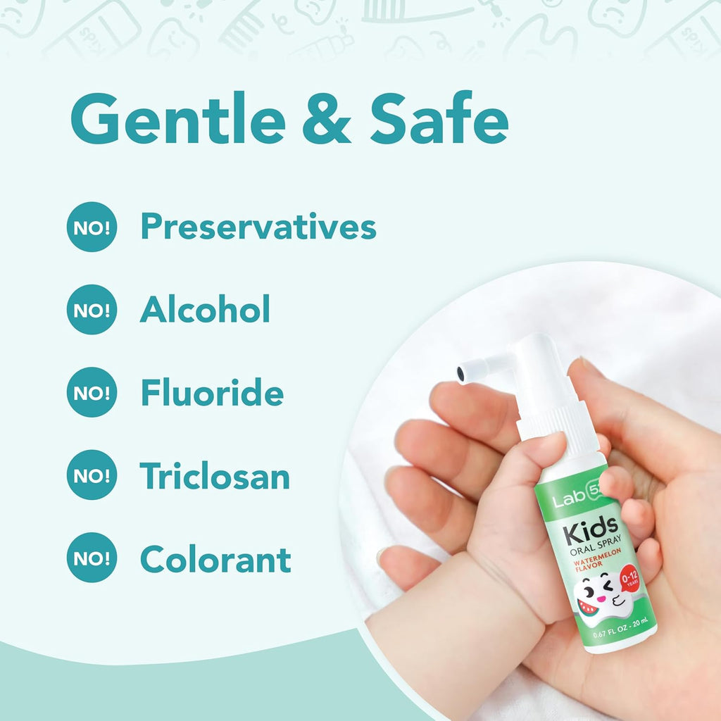 LAB52 Kids Oral Spray, Toothpaste Helper Fluoride Free, Xylitol Watermelon