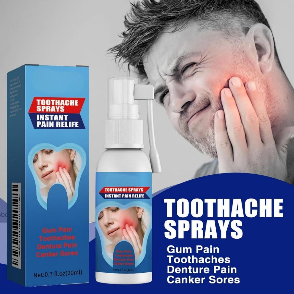 Oral Care Spray for Tooth & Gum Relief - Soothes Discomfort, Supports Healthy Gums with Peppermint Extract & Glycerin, 20ml Herbal Formula for Fresh Breath & Strong Teeth (1)