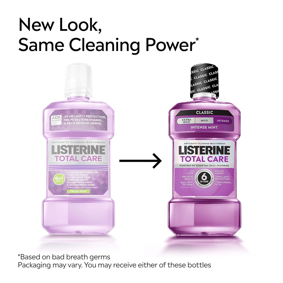 Listerine Total Care Intense Anticavity Fluoride Mouthwash, Intense Mint, 1 L