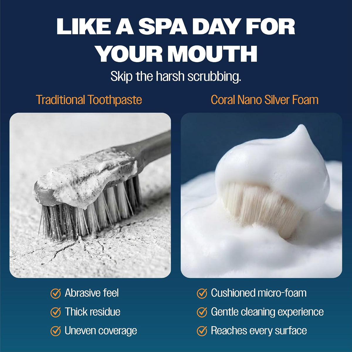 Fluoride Free Foam Toothpaste — Coral Calcium & Nano Silver Whitening Toothpaste for Sensitive Teeth, Xylitol Remineralizing, SLS & Glycerin Free, Made in USA, Cinnamon Tea Tree, 4 oz