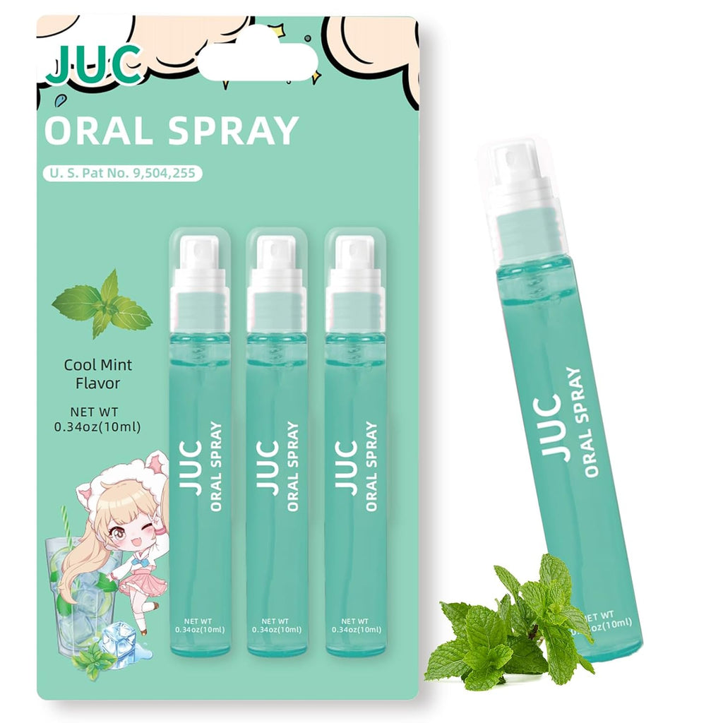 3 Count Mint Breath Spray Mouth Freshener Oral Care for All Ages 0.33OZ (10ML) Cool Mint Flavor