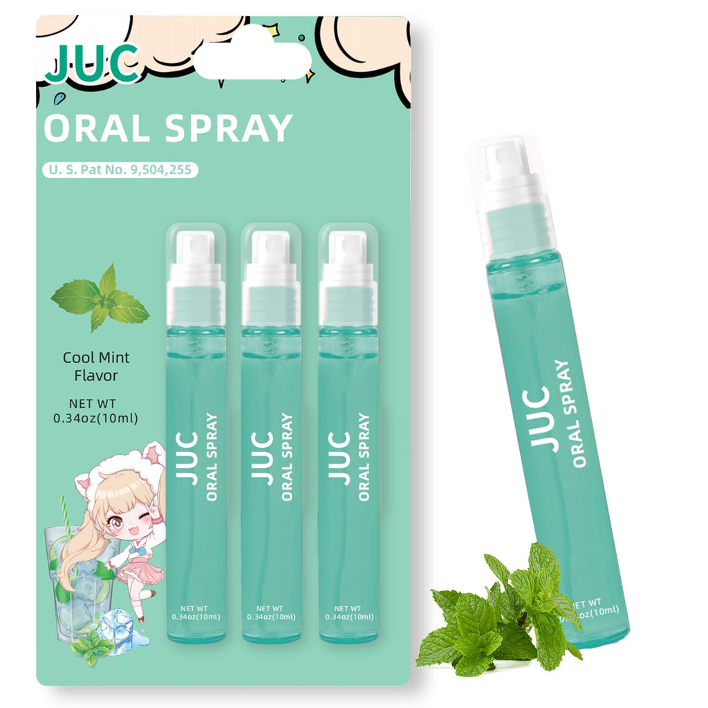 3 Count Mint Breath Spray Mouth Freshener Oral Care for All Ages 0.33OZ (10ML) Cool Mint Flavor