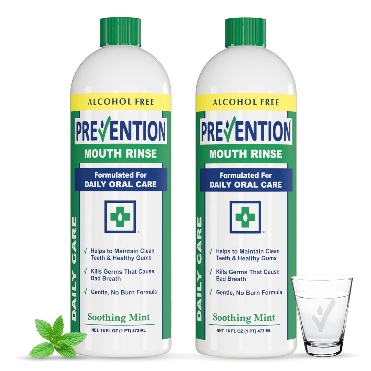Prevention Daily Care Mouthwash, Hydrogen Peroxide Rinse 16 oz 2-Pack